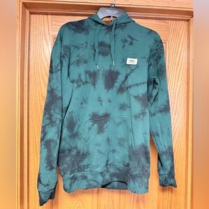 Vans Teal and Black Tie-Dye Crewneck Hoodie